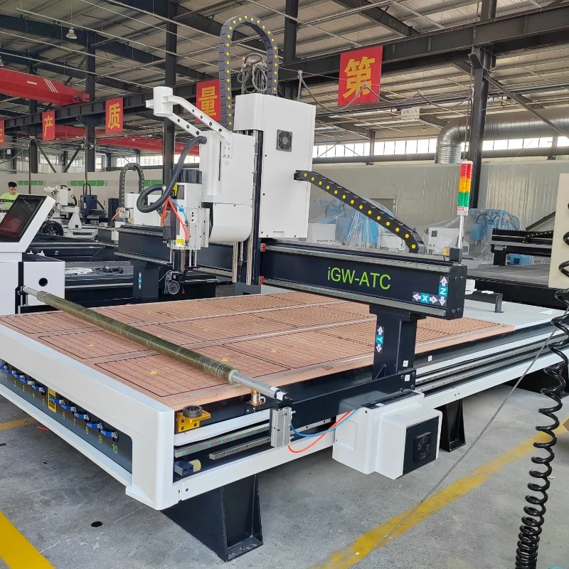 ATC 1530 CNC Wood Router Machine for MDF Plywood Solid Wood Door Cabinet Engraving Automatic Tool Change High Efficiency